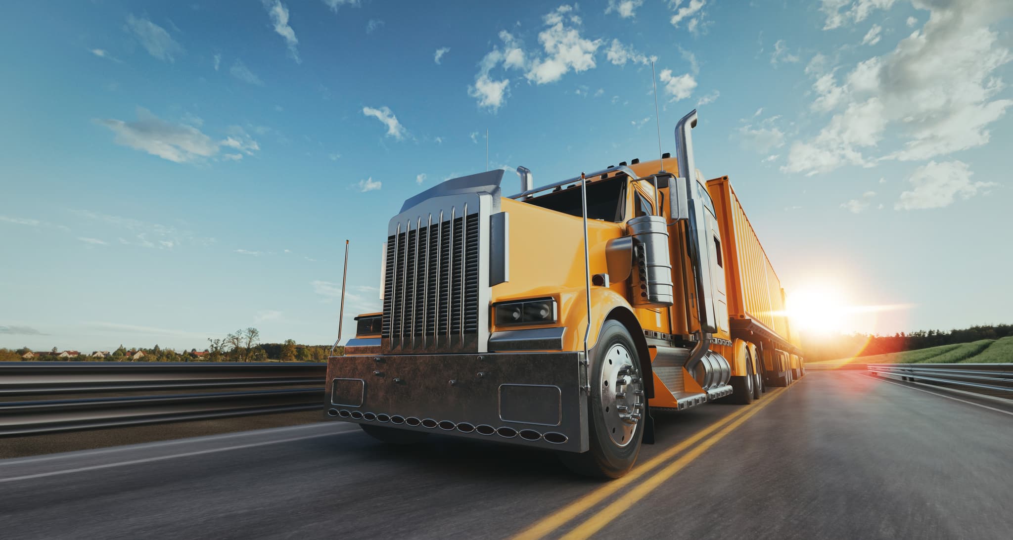 Truck on highway